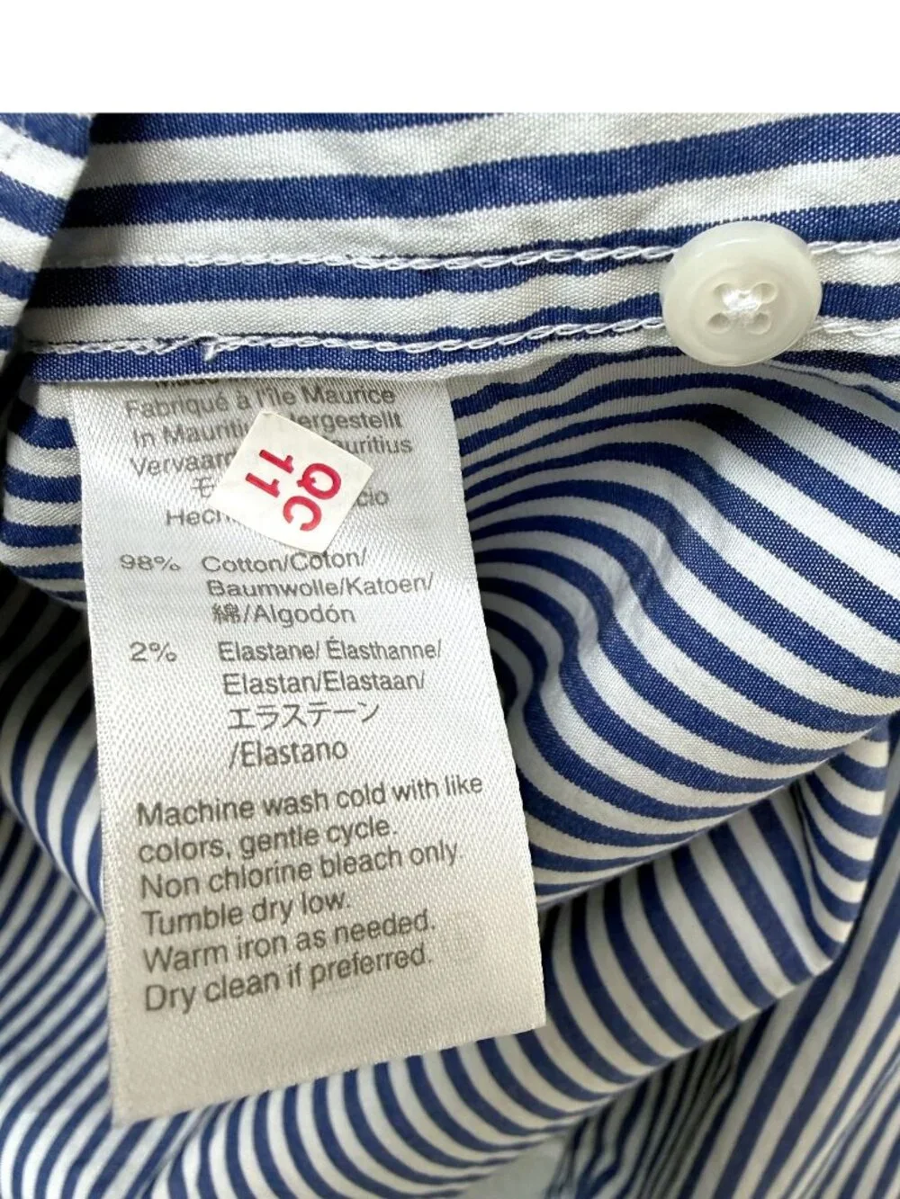 J.Crew Mens Shirt Large Slim Untucked Blue White Stripe Preppy Button Up NWT